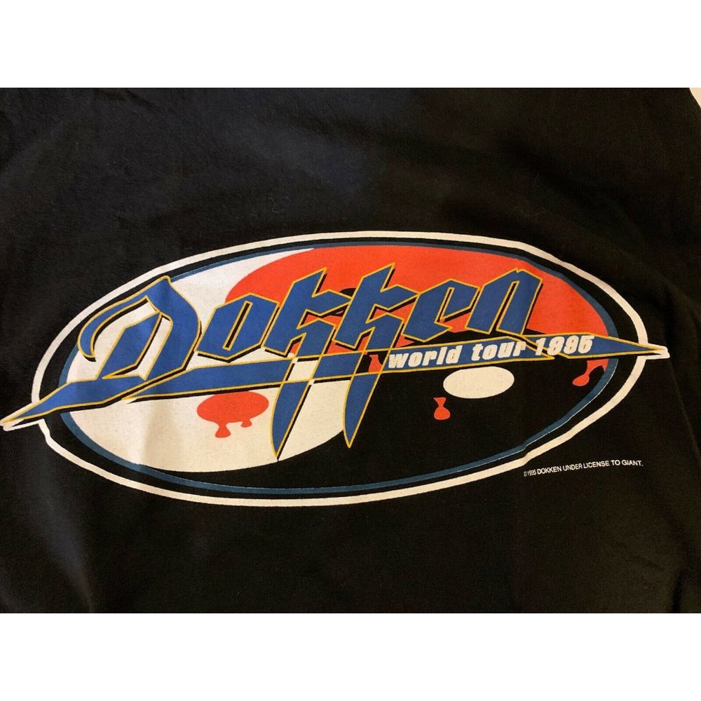 Vintage DOKKEN WORLD TOUR 1995 Men’s Sz L T Shirt Rock Metal long Sleeve Black